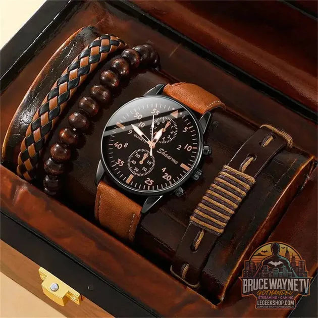 Guide d'achat : Montre de Luxe à Quartz pour Homme avec Bracelet en Cuir Brun, Mode Business, Cadeau pour Homme | Wayne Outfitters