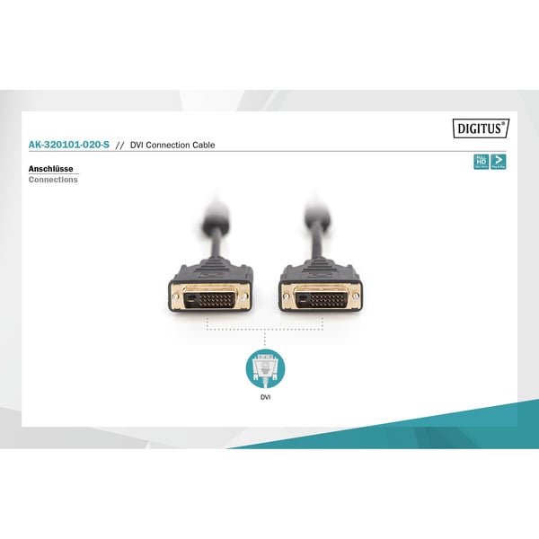 (€ 2,73 / 1 m) Digitus Anschlusskabel DVI > DVI - Digitus - vue 5