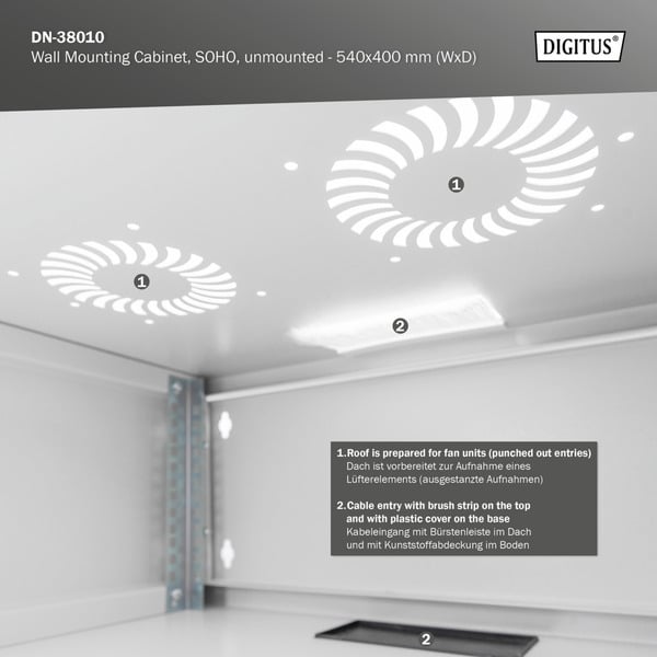 Digitus Wandgehäuse SOHO, unmontiert - 540x400mm (BxT), IT-Schrank - Digitus - vue 11