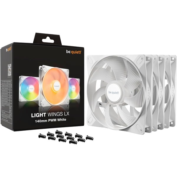 be quiet! Light Wings LX 140mm PWM White Triple Pack, Gehäuselüfter - be quiet! - vue 5
