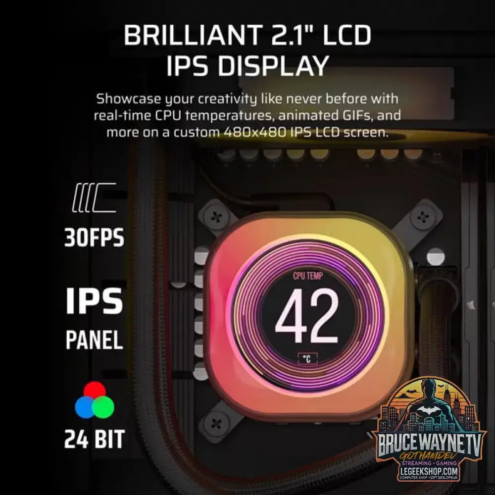 Corsair iCUE LINK TITAN 240 RX LCD RGB, Wasserkühlung schwarz - Corsair - vue 7