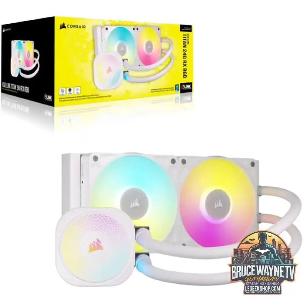 Corsair iCUE LINK TITAN 240 RX RGB, Wasserkühlung weiß - Corsair - vue 2