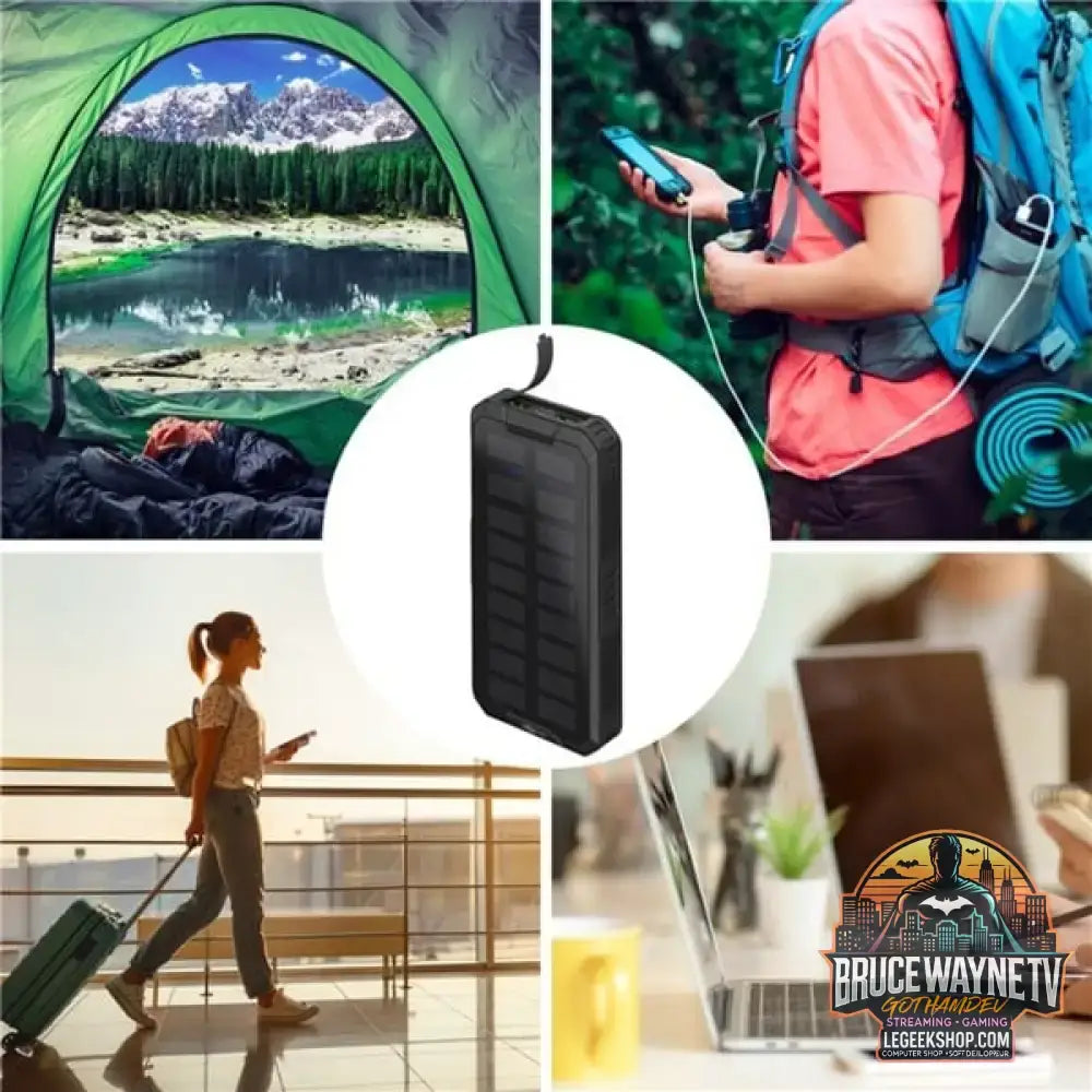 goobay Outdoor Schnelllade-Powerbank 20.000 mAh mit Solar schwarz, USB-C PD, QC 3.0 - Stromquelle: Solar, USB-C, Micro-USB - vue 9