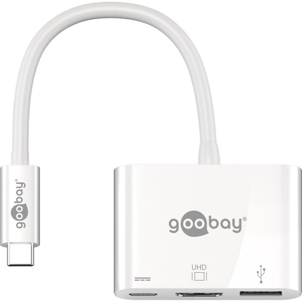 goobay USB 3.2 Gen 1 Multiport-Hub, USB-C Stecker > USB-A + USB-C + HDMI Buchse, USB-Hub - goobay