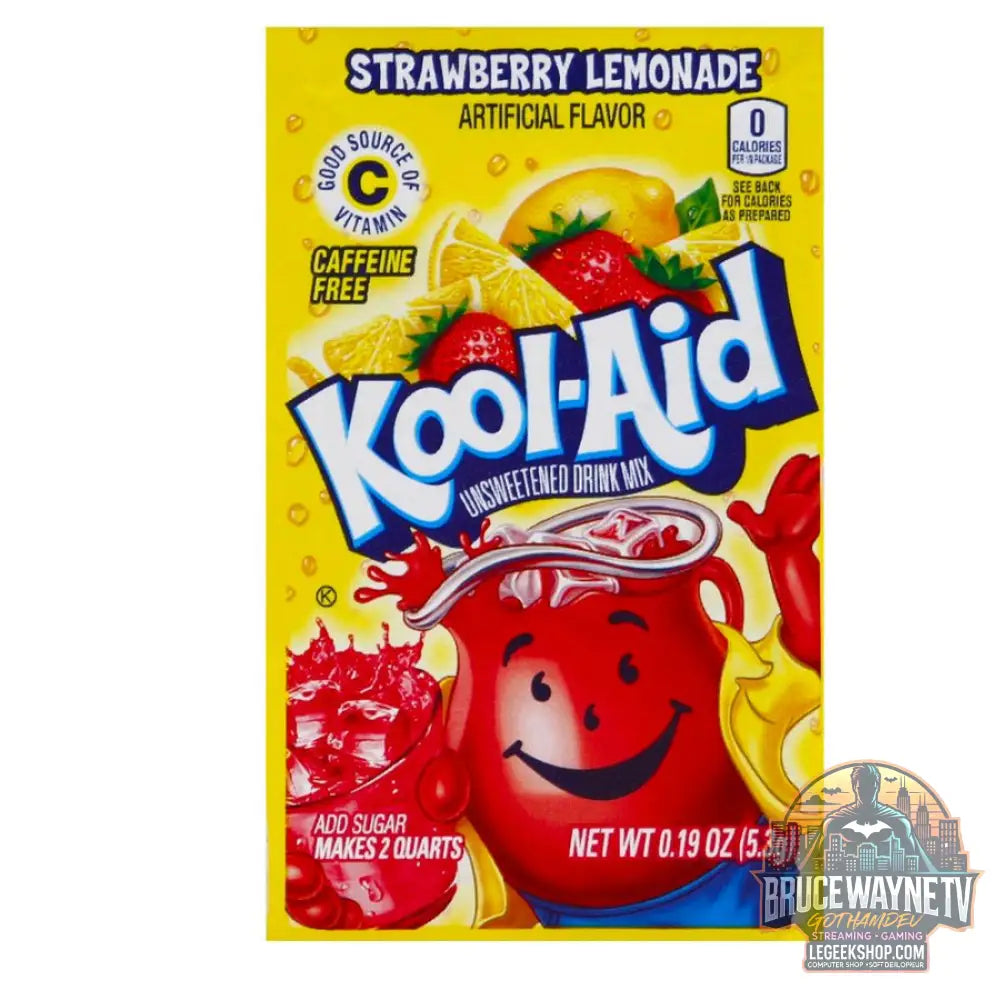 Kool Aid Strawberry Lemonade préparation pour boisson au citron et à la fraise de 5,3g (Lot de 48) - Snacks & boissons