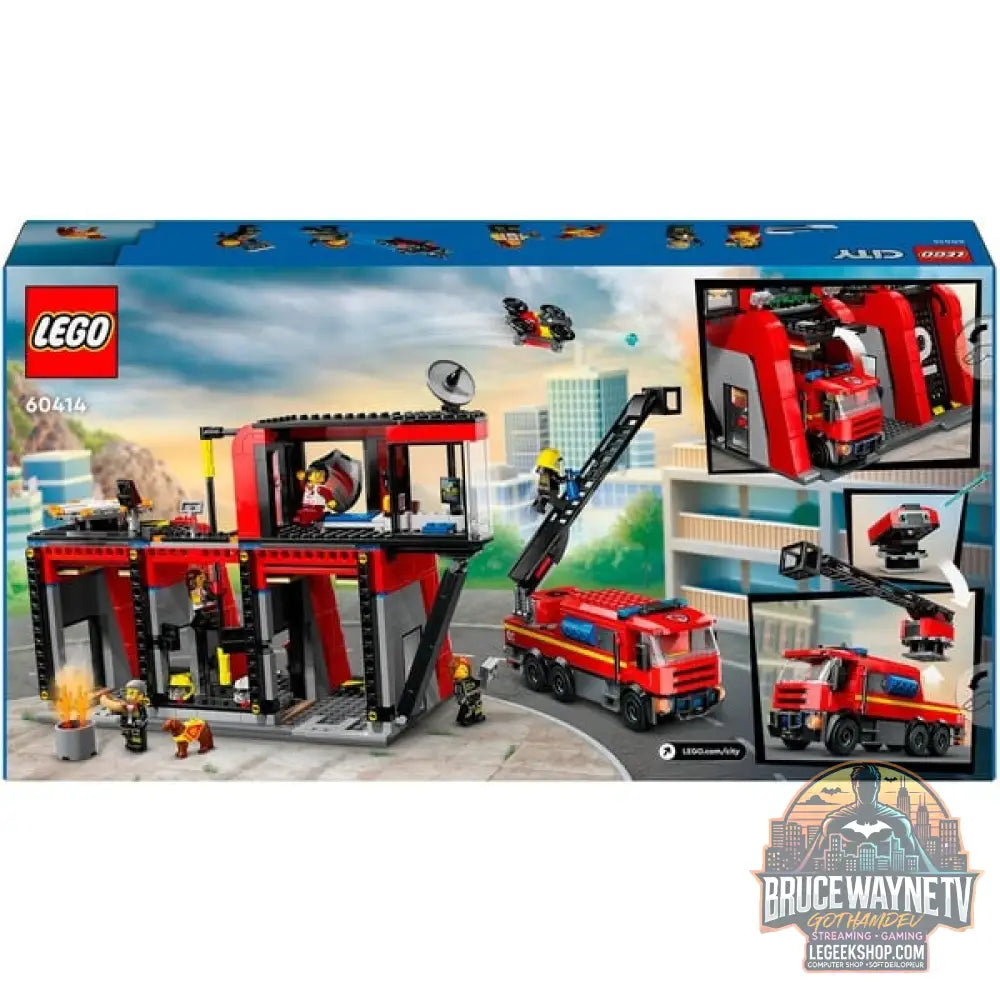 LEGO 60414 City Feuerwehrstation avec Drehleiterfahrzeug, jeu de construction - LEGO - vue 14