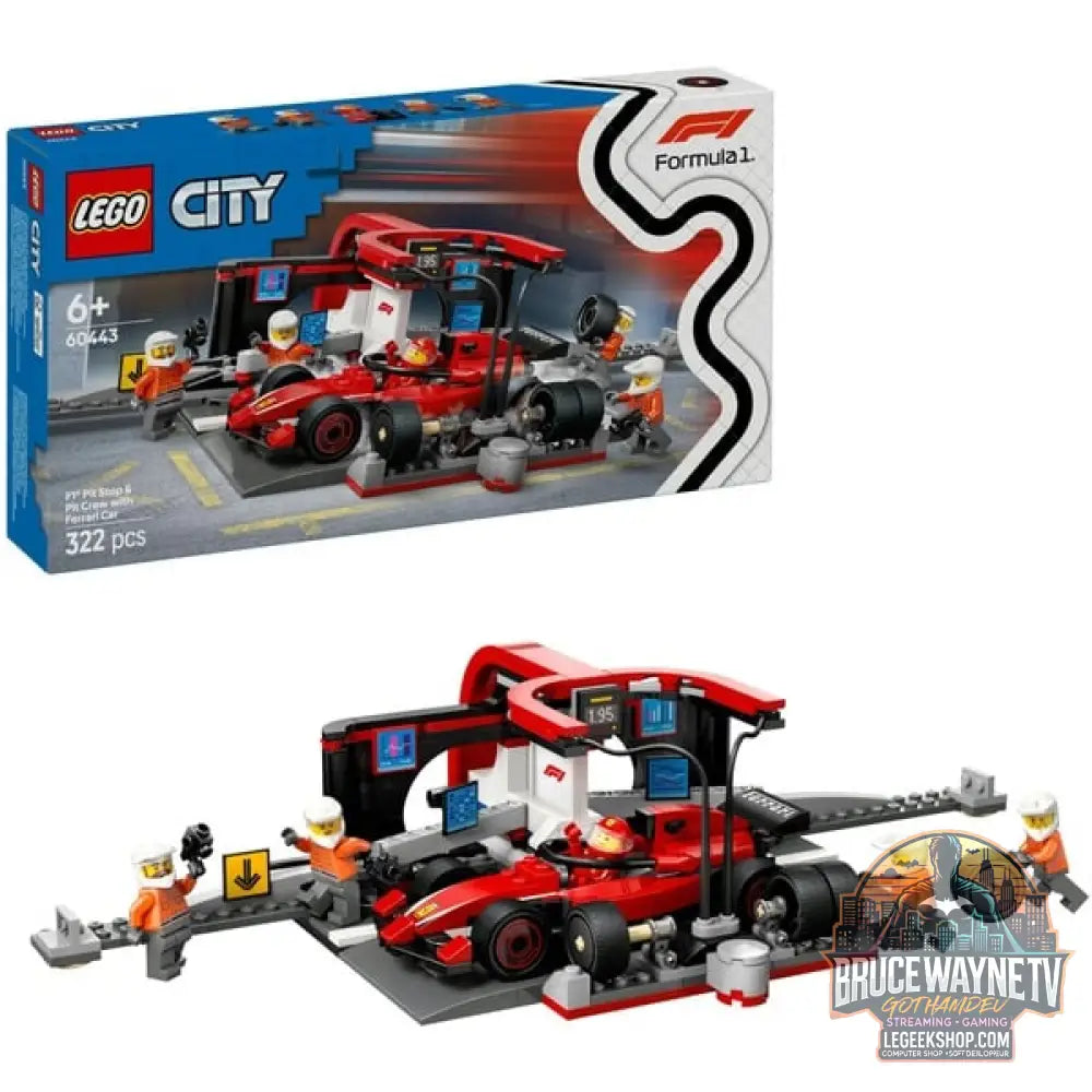 LEGO 60443 City F1 Boxenstopp avec Boxencrew et Ferrari Flitzer, jeu de construction - LEGO