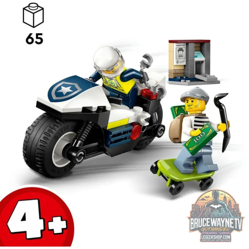 LEGO 60455 City Verfolgungsjagd avec dem Polizeimotorrad, jeu de construction - LEGO - vue 3