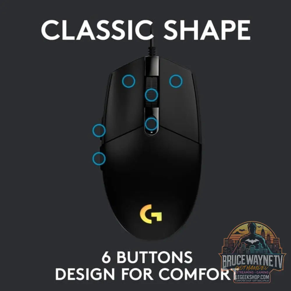 Logitech G203 LIGHTSYNC, souris gaming - vue 4