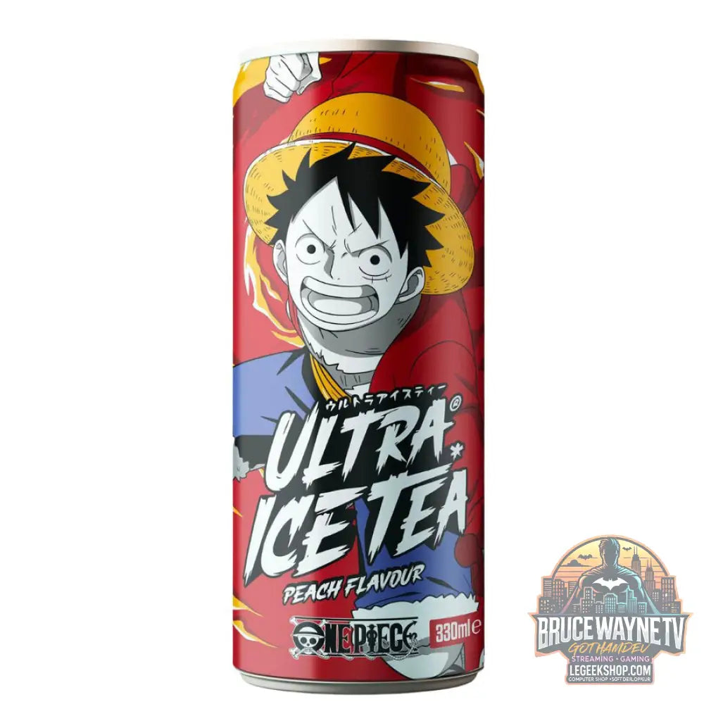 One Piece Ultra Ice Tea Luffy thé à la pêche de 330ml (paquet de 24) - Snacks & boissons importés