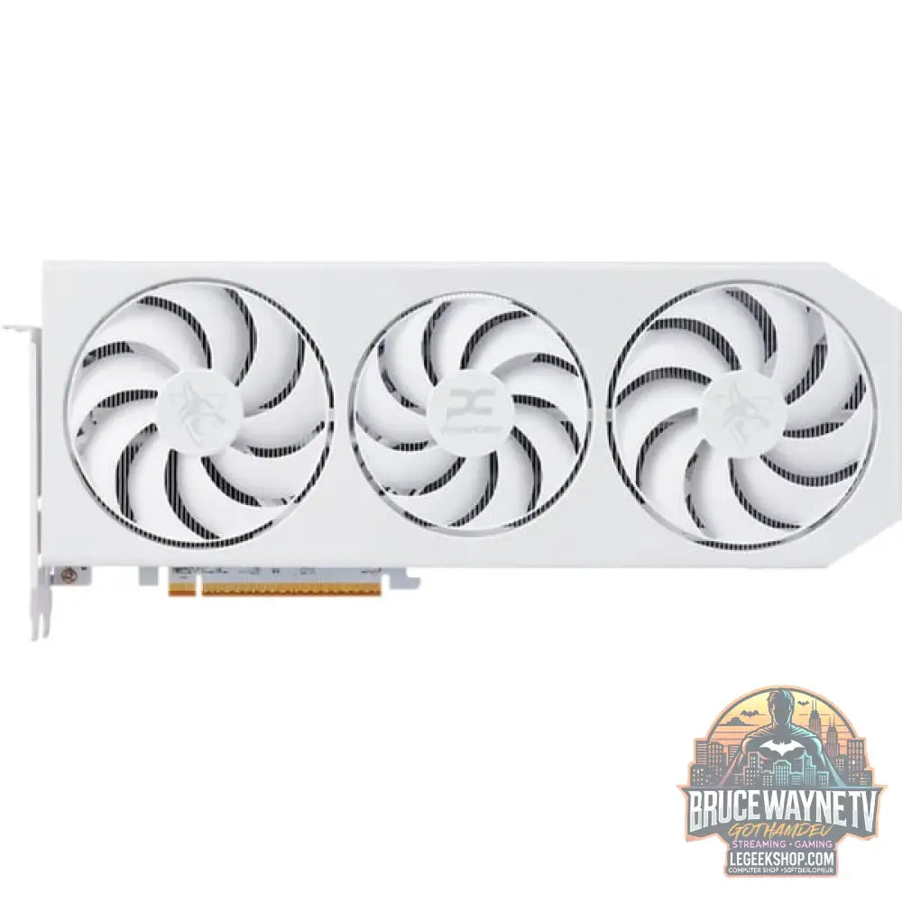 PowerColor Radeon RX 9070 XT Hellhound Spectral White OC, carte graphique blanc, RDNA4, GDDR6, 3x DisplayPort, 1x HDMI - PowerColor - vue 3