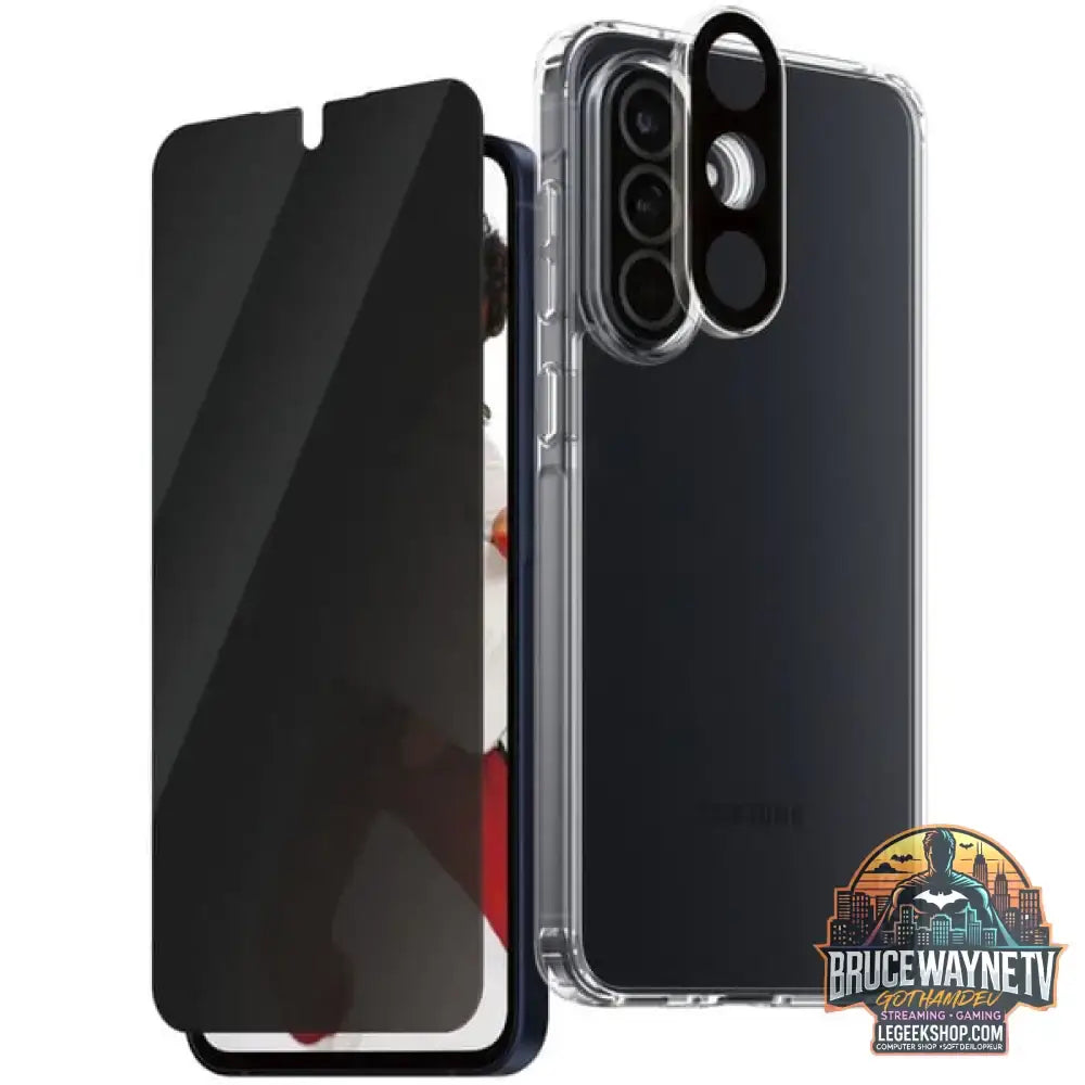 PanzerGlass Flagship 3-in-1 Privacy Set transparent/weiß, Samsung Galaxy A56 5G, QI-kompatibel, EasyAligner - PanzerGlass - vue 3