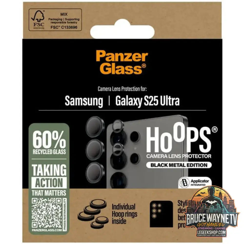 PanzerGlass Hoops Kameraschutz, Schutzfolie schwarz, Samsung Galaxy S25 Ultra - PanzerGlass