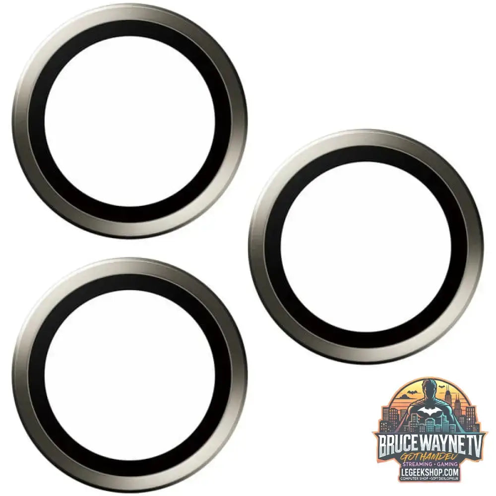 PanzerGlass Hoops Metall Kameraschutz, Schutzfolie silber, iPhone 15 Pro / 15 Max - PanzerGlass - vue 2