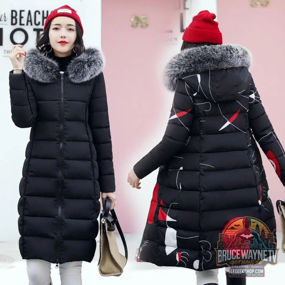 Student cotton coat women’s mid-length - Black / M
