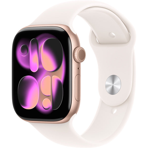Apple Watch roségold, Aluminium, 46 mm, bracelet sport blassrosa S/M - Apple - vue 2