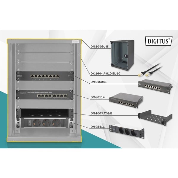 Digitus 25,4 cm (10") Set 2 B 9HE, IT-Schrank - Digitus - vue 8
