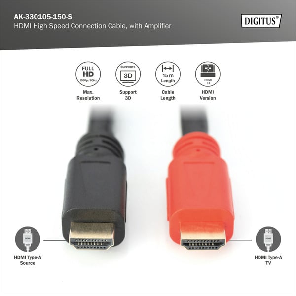 Digitus HDMI High Speed câble, avec Verstärker - Digitus - vue 3