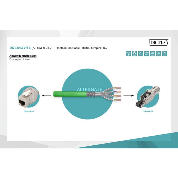 Digitus Professional Cat.8.2 S/FTP Verlegekabel simplex, Dca - Digitus - vue 3