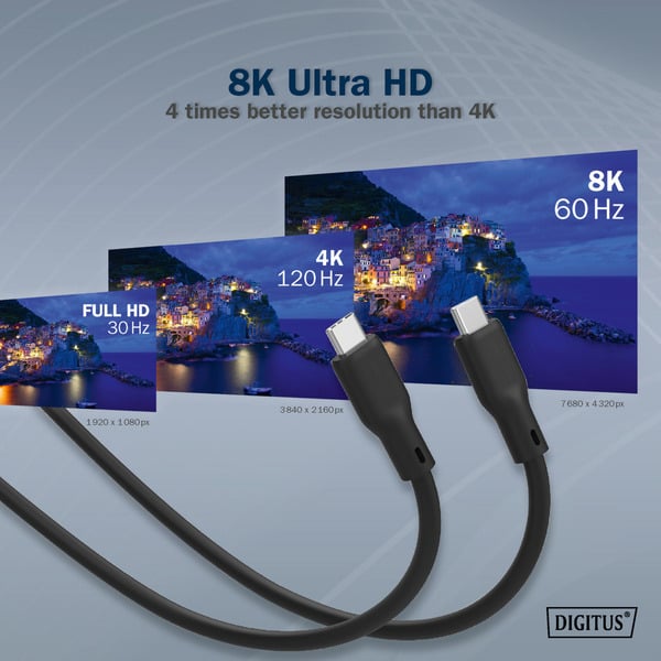 Digitus USB4 Gen 3x2 Silikon-Anschlusskabel USB-C > USB-C - Digitus - vue 10