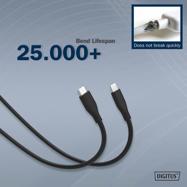 Digitus USB 2.0 Silikon-câble USB-C > Lightning, MFI zertifiziert - Digitus - vue 7