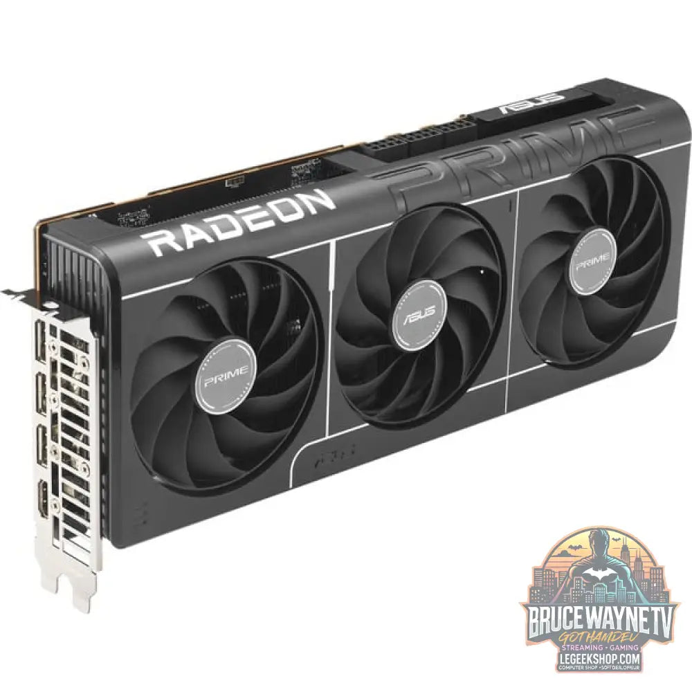 ASUS Radeon RX 9070 XT PRIME GAMING OC, carte graphique gris, RDNA4, GDDR6, 3x DisplayPort, 1x HDMI 2.1 - ASUS - vue 3