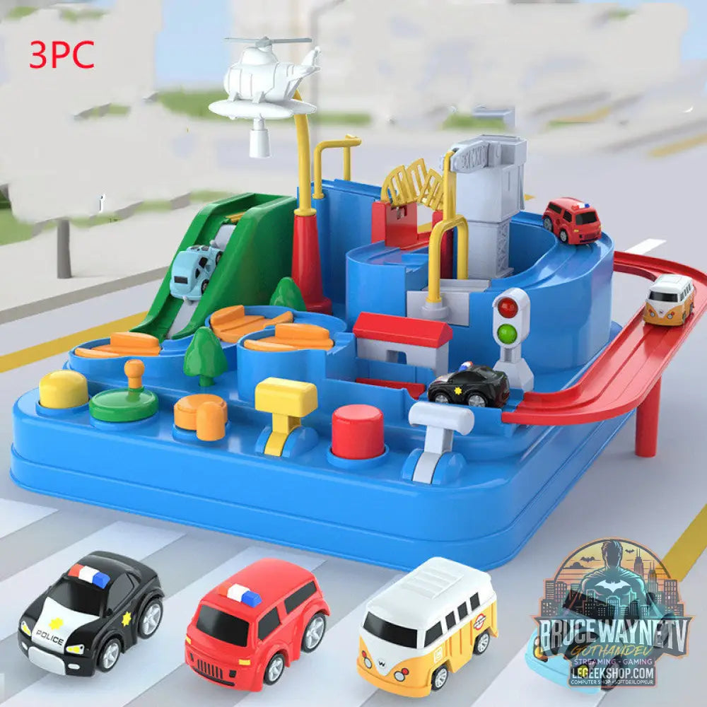 Circuit Voitures Parking Rails Aventure Jouet Enfant Piste - Blue3PC - Jouet Circuit