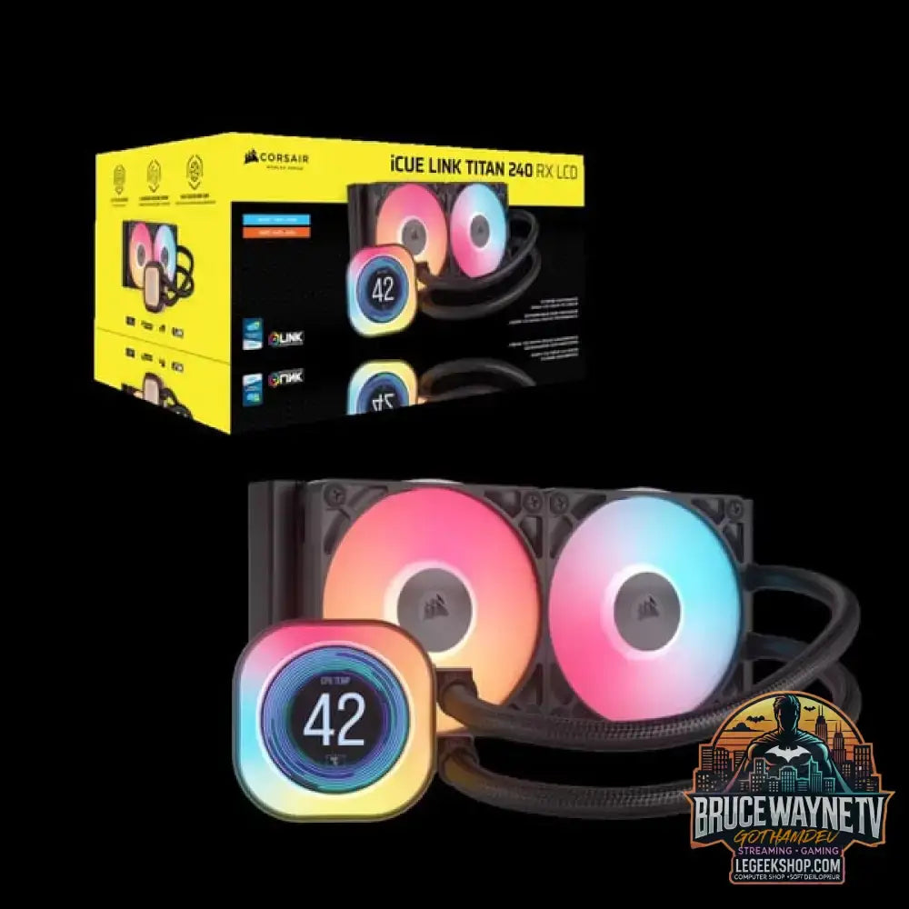 Corsair iCUE LINK TITAN 240 RX LCD RGB, Wasserkühlung schwarz - Corsair - vue 4
