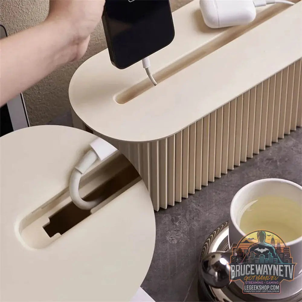 🔌 Boîte de Rangement Câbles & Prises – Design Nordique | Organisateur de Bureau et Maison - Legeekshop