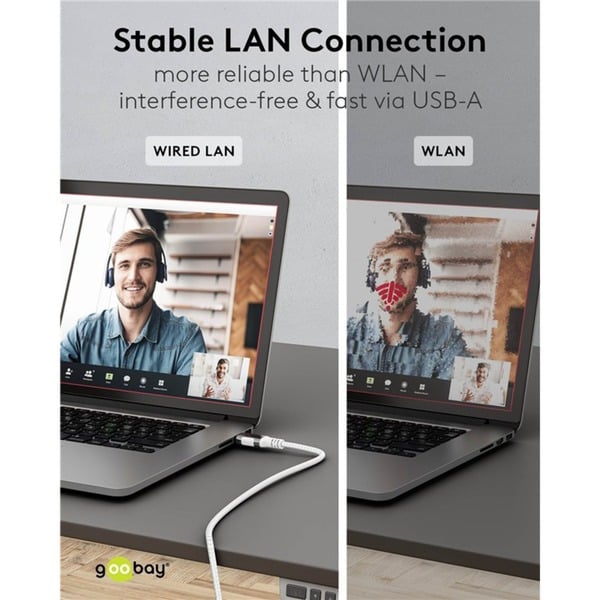 goobay Ethernet-Adapterkabel USB-A 3.2 Gen1 > RJ-45, Slim - goobay - vue 13