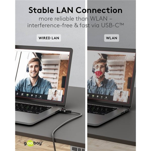 goobay Ethernet-Adapterkabel USB-C 3.2 Gen2 > RJ-45, Slim - goobay - vue 14