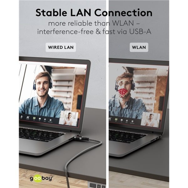 goobay Ethernet-câble USB-A 3.2 Gen1 Stecker > RJ-45 Stecker, adaptateur réseau - goobay - vue 12