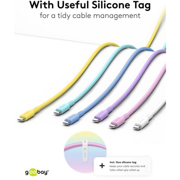 goobay USB 2.0 Silikonkabel türkis, USB-C Stecker > USB-C Stecker - goobay - vue 7