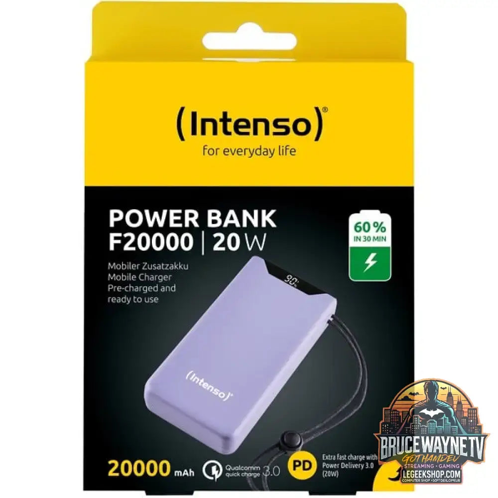 Intenso Powerbank F20000 Purple lila, 20.000 mAh, PD 3.0, Quick Charge 3.0 - Stromquelle: Steckdose, USB-C - vue 5