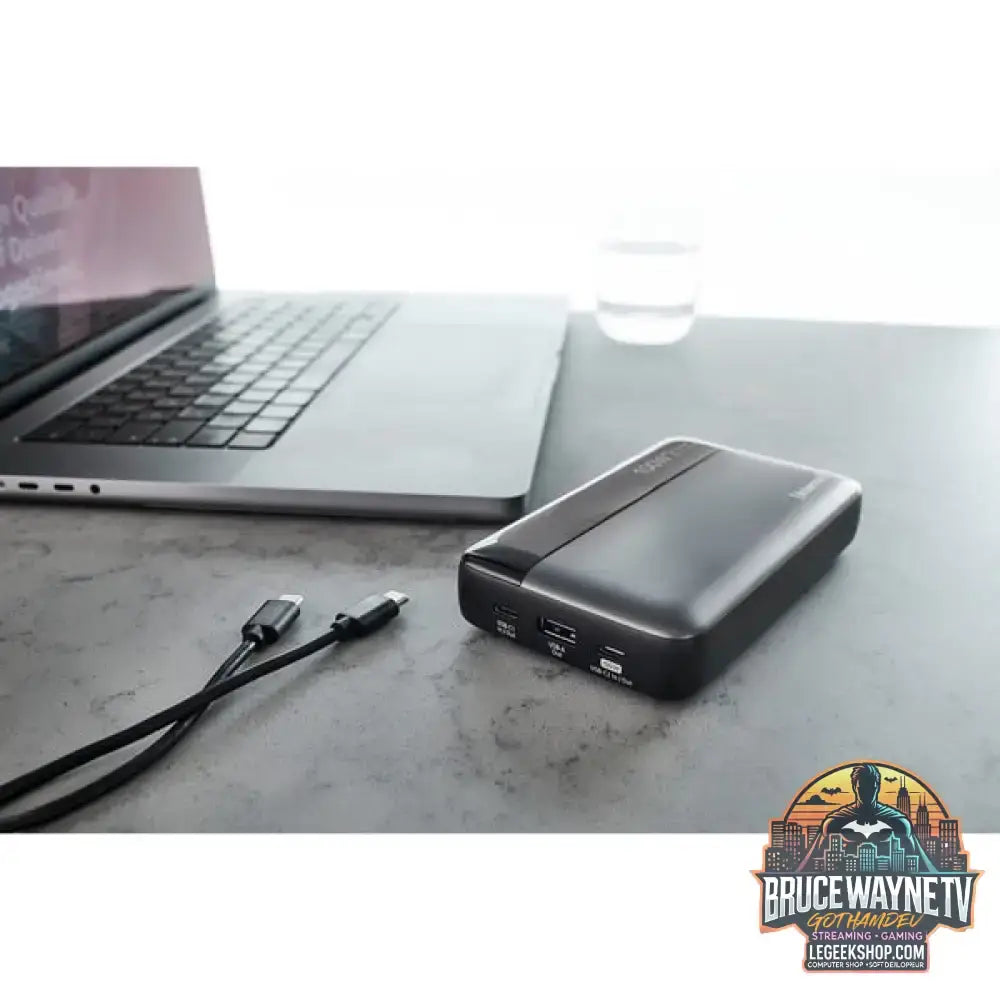 Intenso Powerbank HE20000 grau/schwarz, 20.000 mAh, PD 3.1, Quick Charge 3.0 - Stromquelle: Steckdose, USB-A, USB-C - vue 7