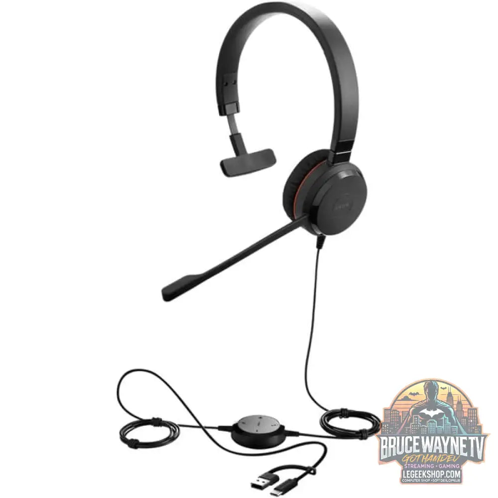 Jabra Evolve 20 SE, Headset noir, UC, USB-C et USB-A, Mono - Jabra - vue 2