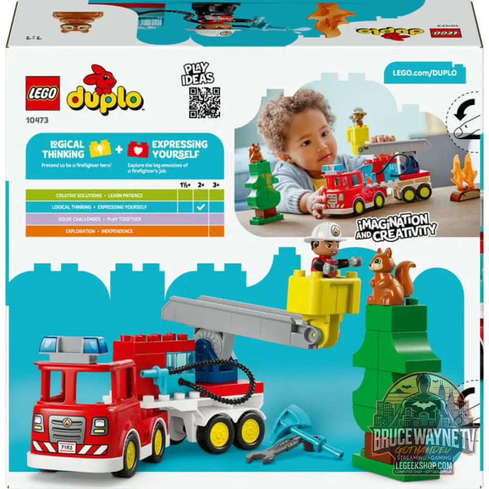 LEGO 10473 DUPLO Town Löschauto avec Schlauch et Feuerwehrmann, jeu de construction - LEGO - vue 7