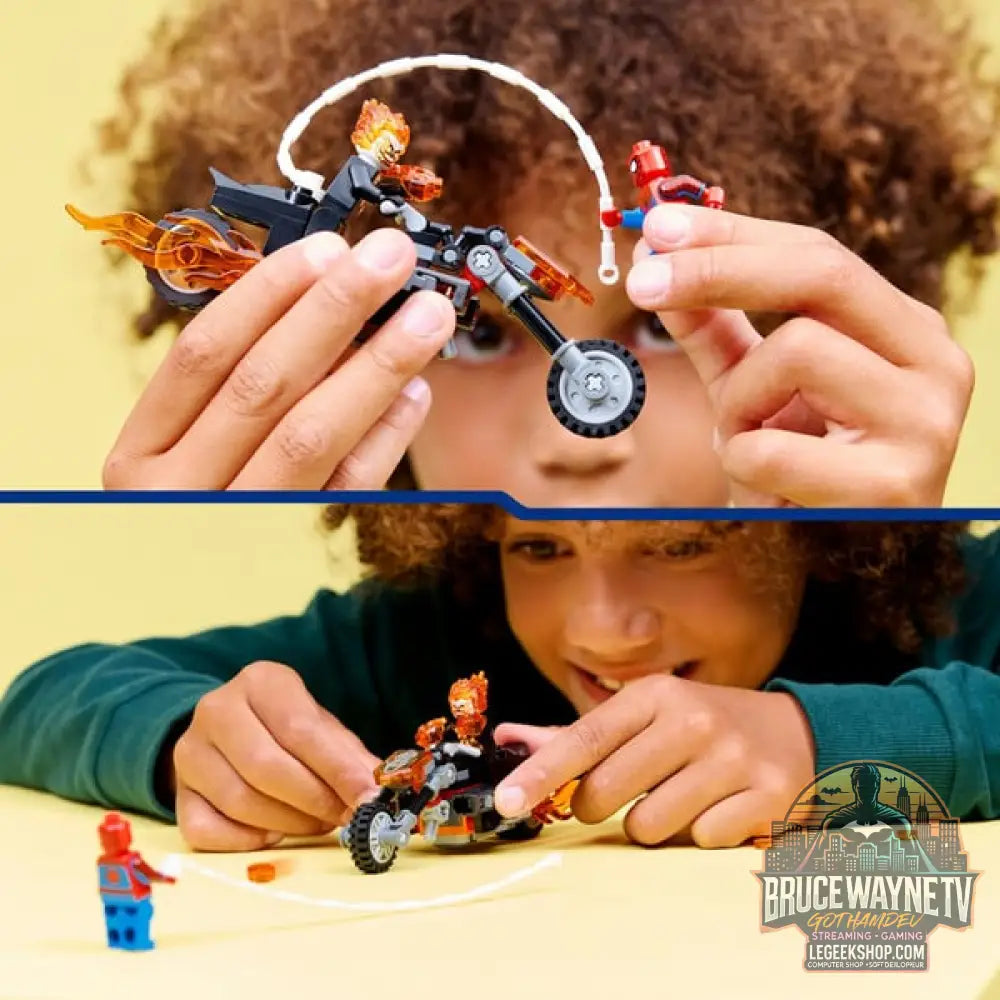 LEGO 76335 Marvel Super Heroes Spider-Man vs. Ghost Rider auf seinem Motorrad, jeu de construction - LEGO - vue 6