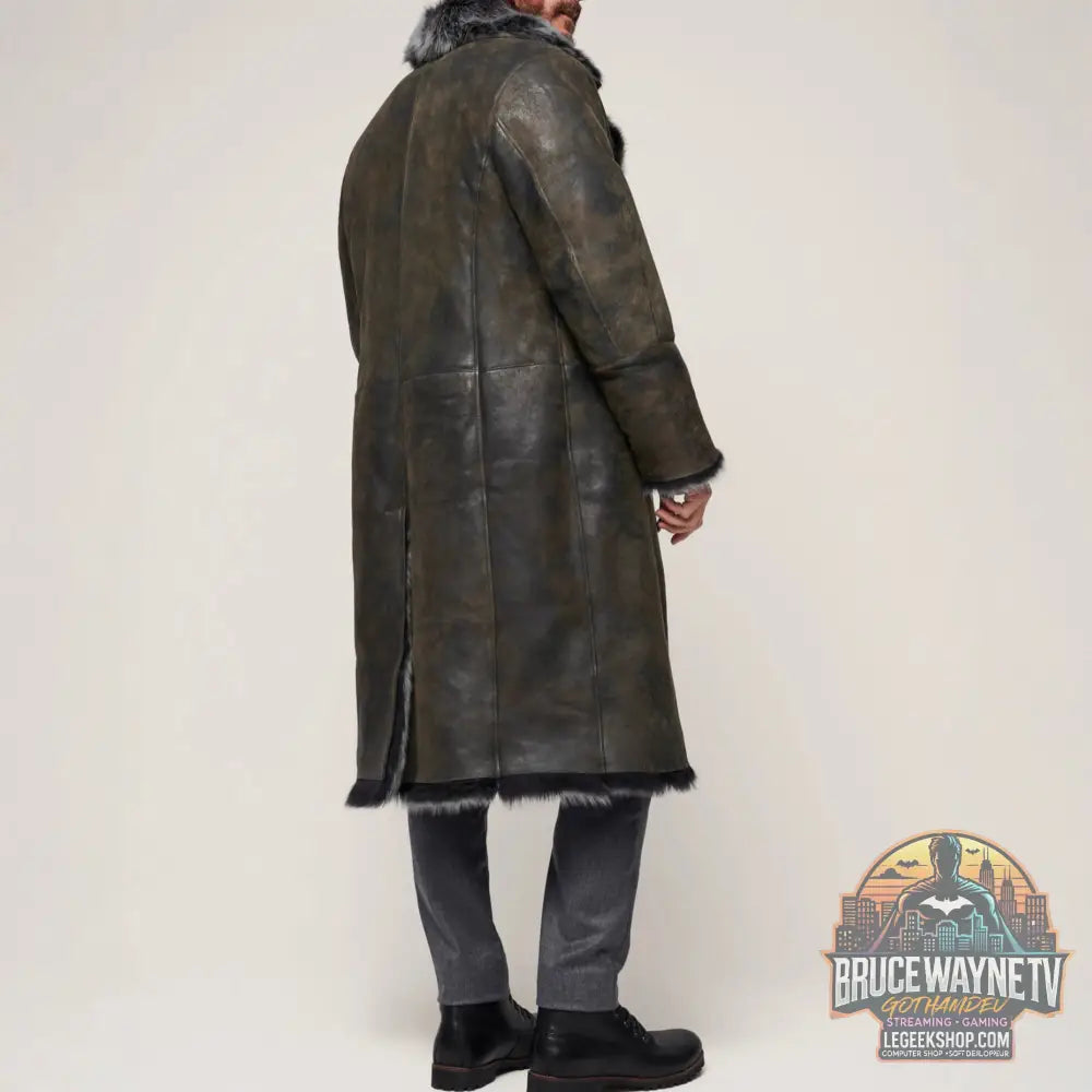 Manteau Long Fausse Fourrure Homme Double Boutonnage - Manteau Long Homme