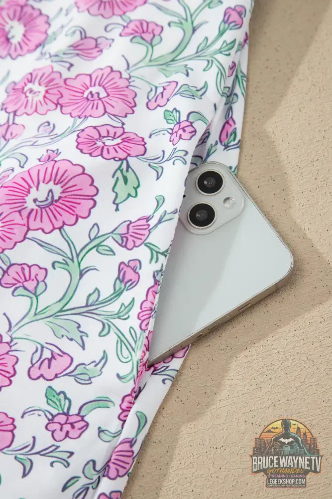 Mini-Robe Femme Patchwork Floral et Rayures - Bretelles Noeud Papillon - Sans Manches - Bleu Ciel et Rose - Robe Femme