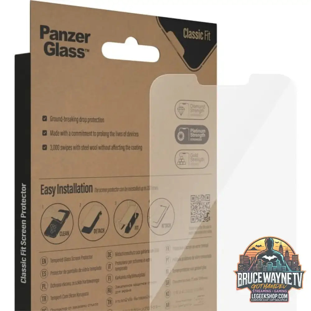 PanzerGlass Classic Fit Bildschirmschutz, Schutzfolie transparent, iPhone 14 Plus, 13 Pro Max - Beschaffenheit: Glänzend - vue 6