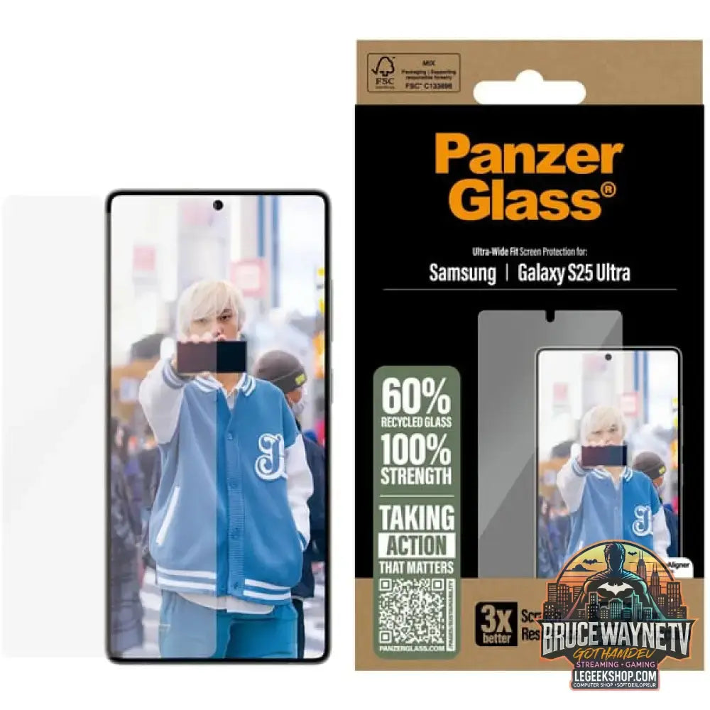 PanzerGlass Displayschutz Ultra-Wide Fit, Schutzfolie transparent, Samsung Galaxy S25 Ultra, EasyAligner - PanzerGlass - vue 4