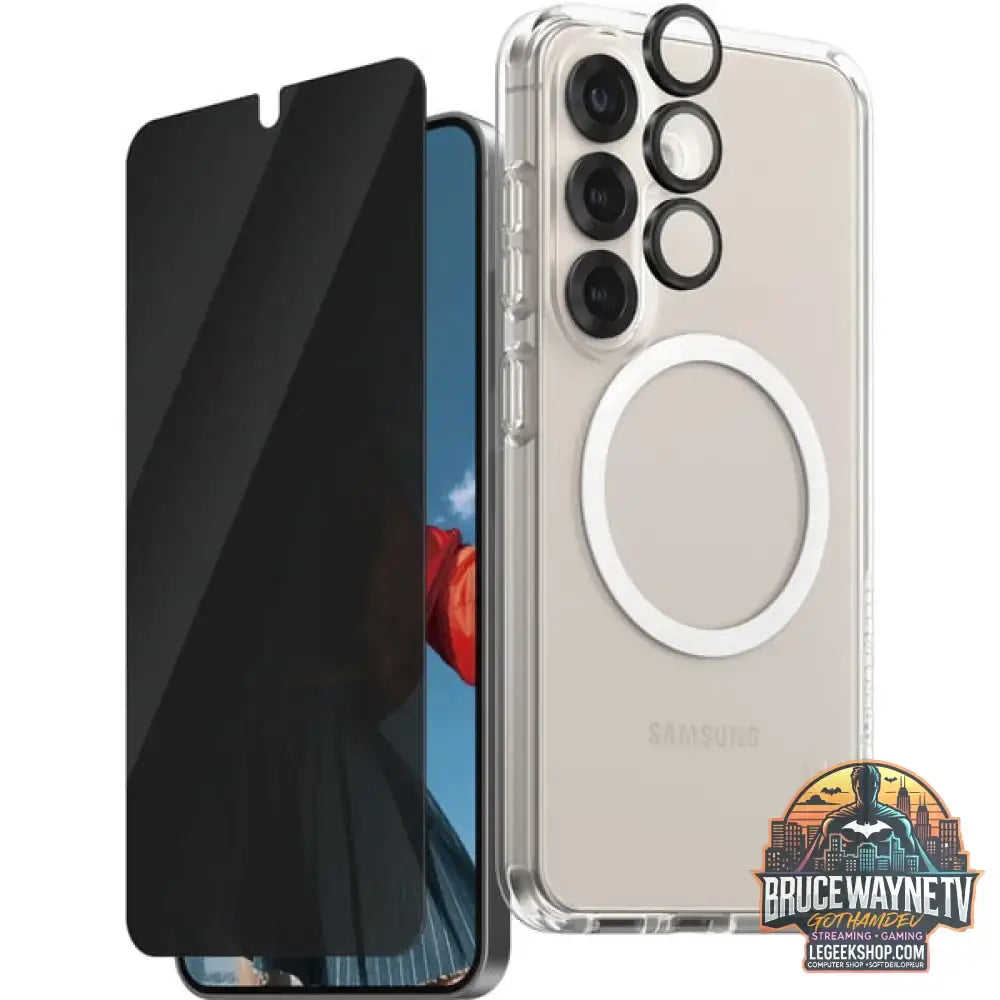 PanzerGlass Flagship 3-in-1 Privacy Set transparent/weiß, Samsung Galaxy S25, QI-kompatibel, EasyAligner - PanzerGlass - vue 3