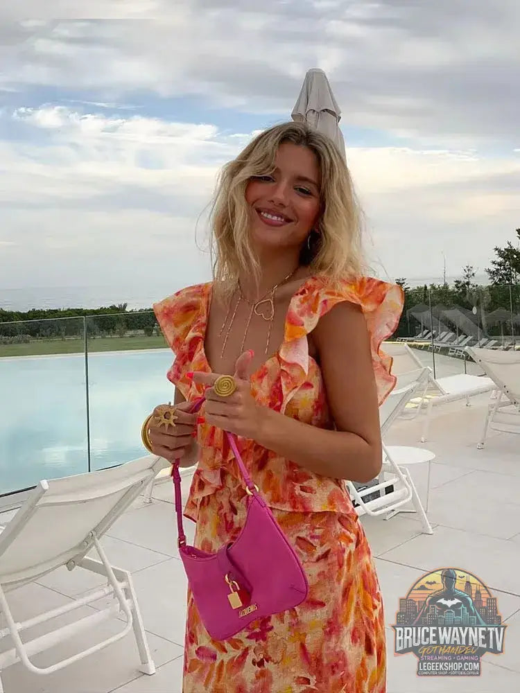 Robe longue Orange pour femmes mode d’été Sexy col en v sans manches dos nu imprimé à volants ajouré robes de plage