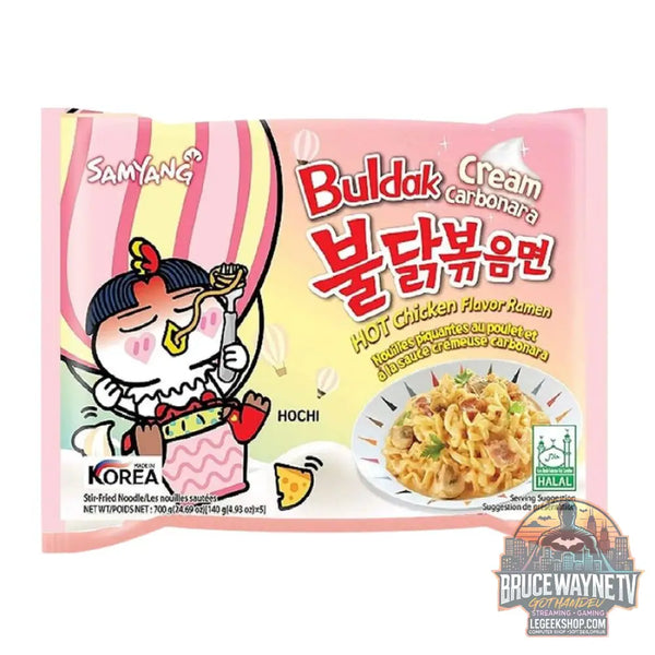 Samyang Buldak Cream Carbonara Hot Chicken nouilles au goût de carbonara de 140g (Paquet de 10) - Snacks & boissons