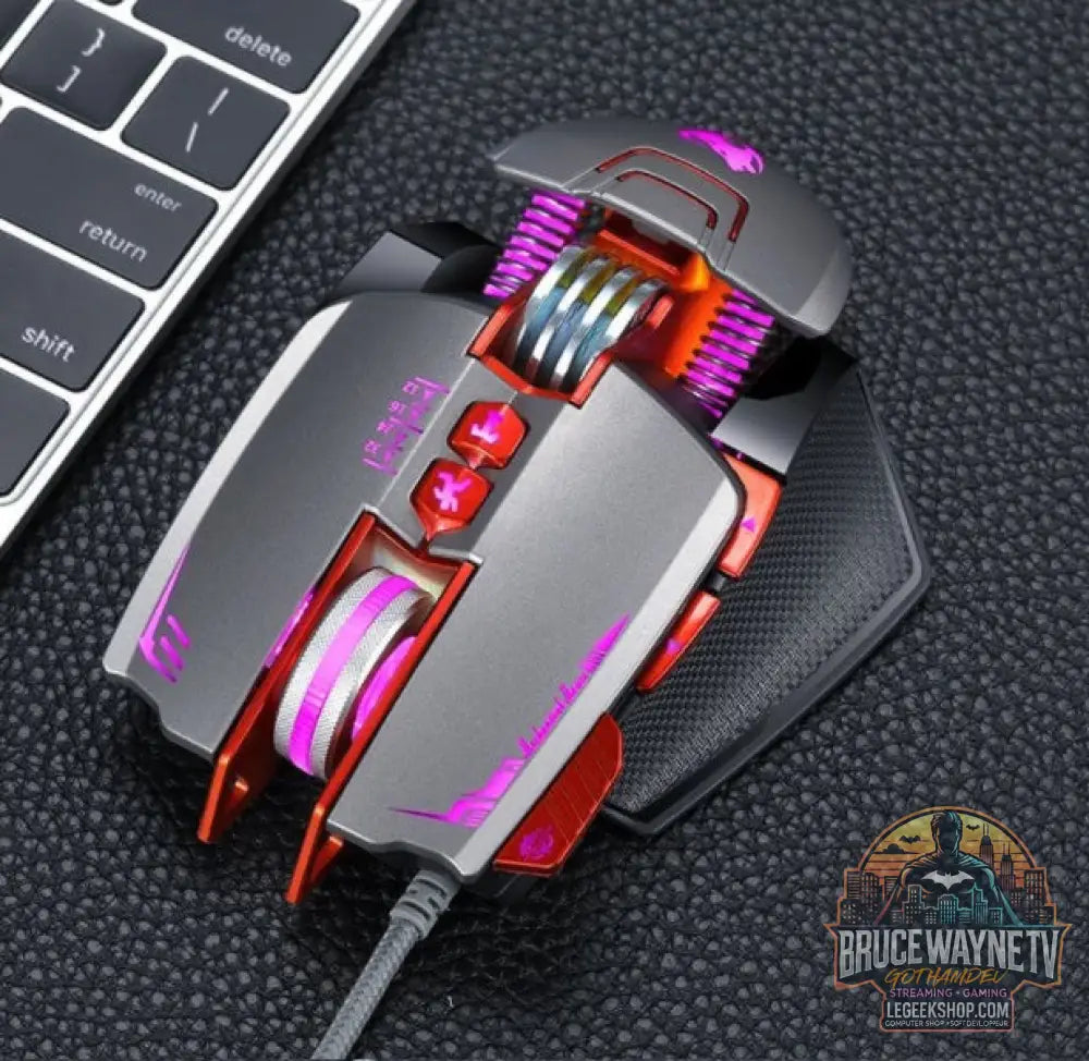Souris Gaming Thunder Wolf V9 RGB DPI Réglable Pro - Grey - Souris Gaming